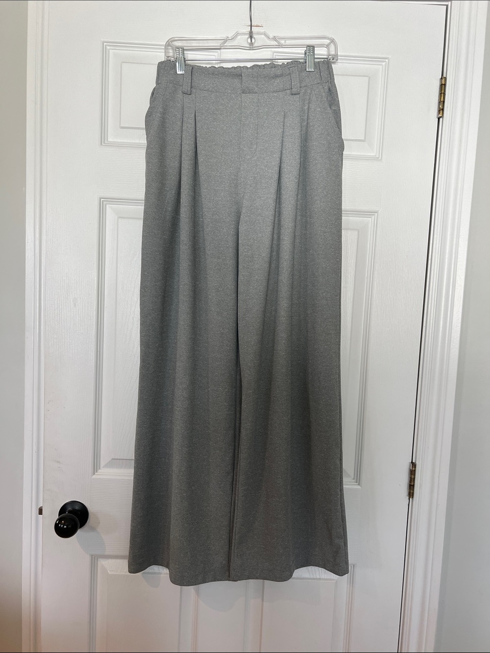 HALARA Gray Wide-Leg High-Rise Trousers